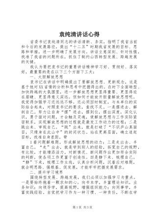 袁纯清讲话心得