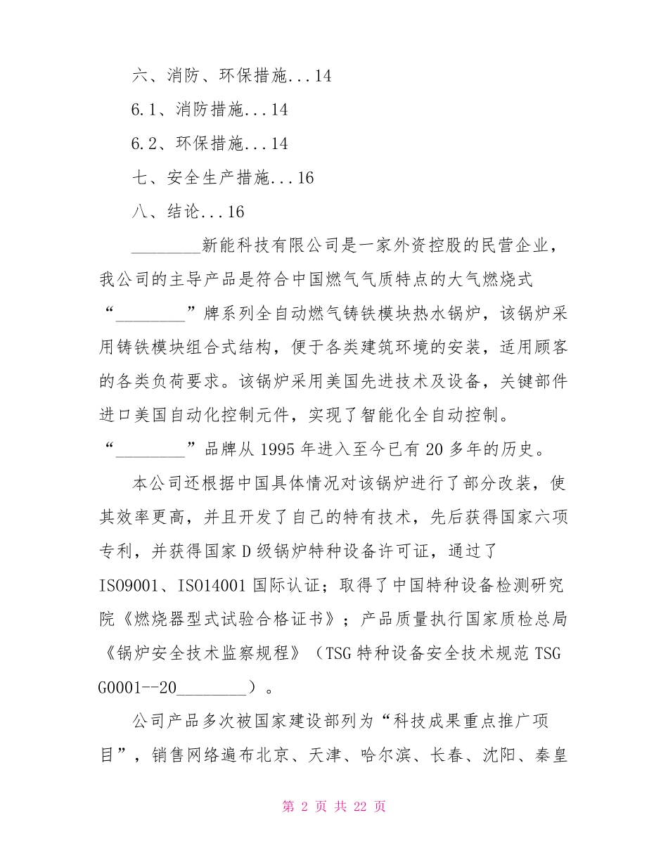 新能源科技有限公司项目可行性研究报告_第2页