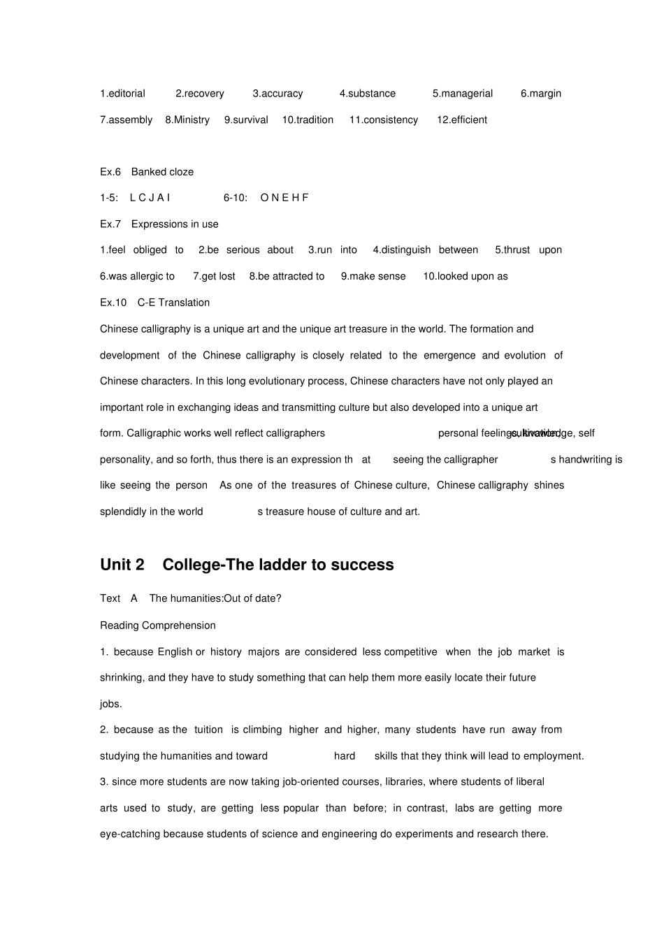 新视野大学英语第三版第二册读写教程2课后答案和翻译 _第2页