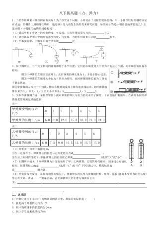 新人教版八年级下物理第七章典型易错题 