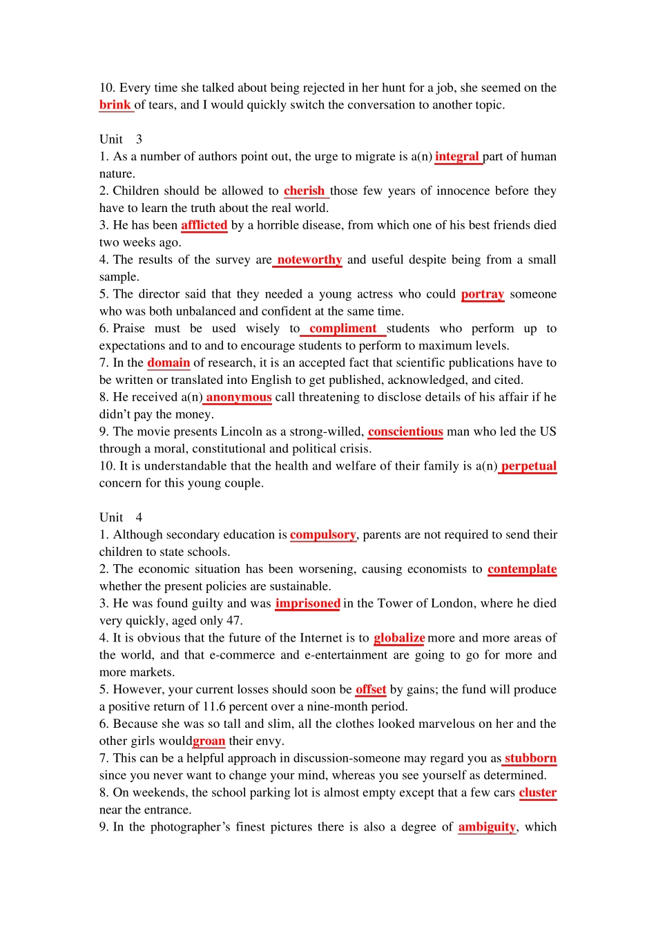 新视野大学英语第三版读写教程3习题答案(部分) _第2页