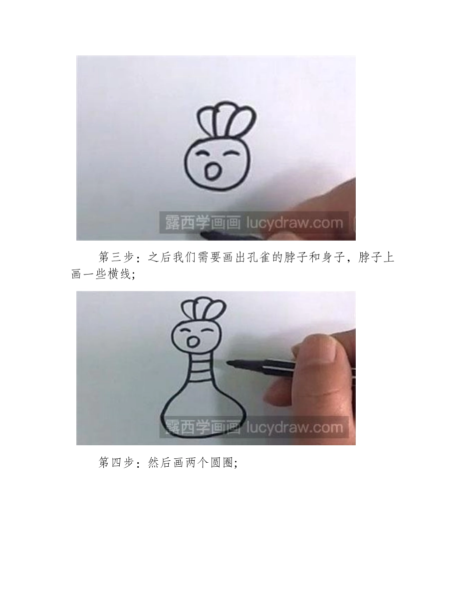 怎么画简笔画孔雀简笔画教程1_第2页