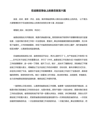 在巡察反馈会上的表态发言六篇 