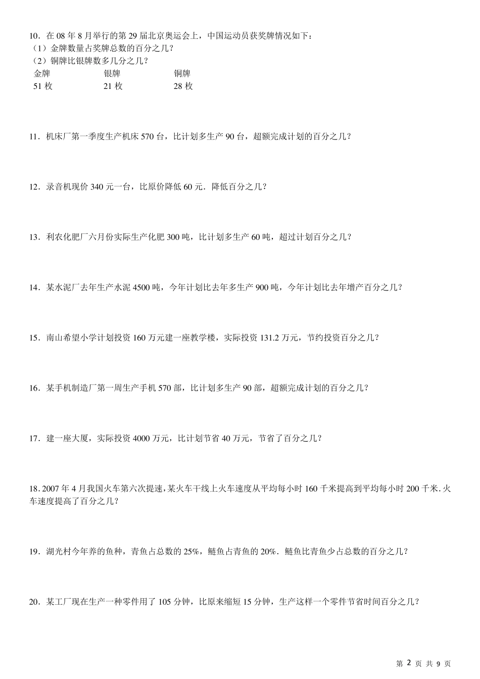 中考数学经典易错题)百分数应用题(1)求百分率专项练习60题(有答案精品_第2页