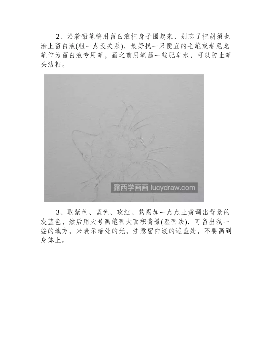 小猫咪怎么画_绘画步骤分几步_水彩画教程1_第2页