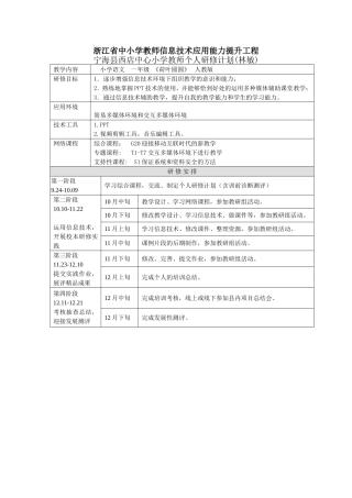 林敏教师研修计划