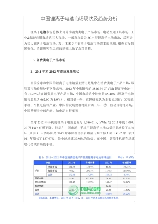 中国锂离子电池市场现状及趋势分析