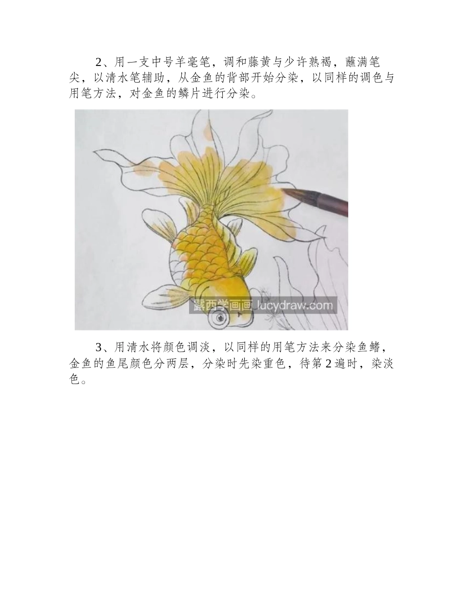 小金鱼怎么画_金鱼海草的画法是什么_工笔画教程_第2页