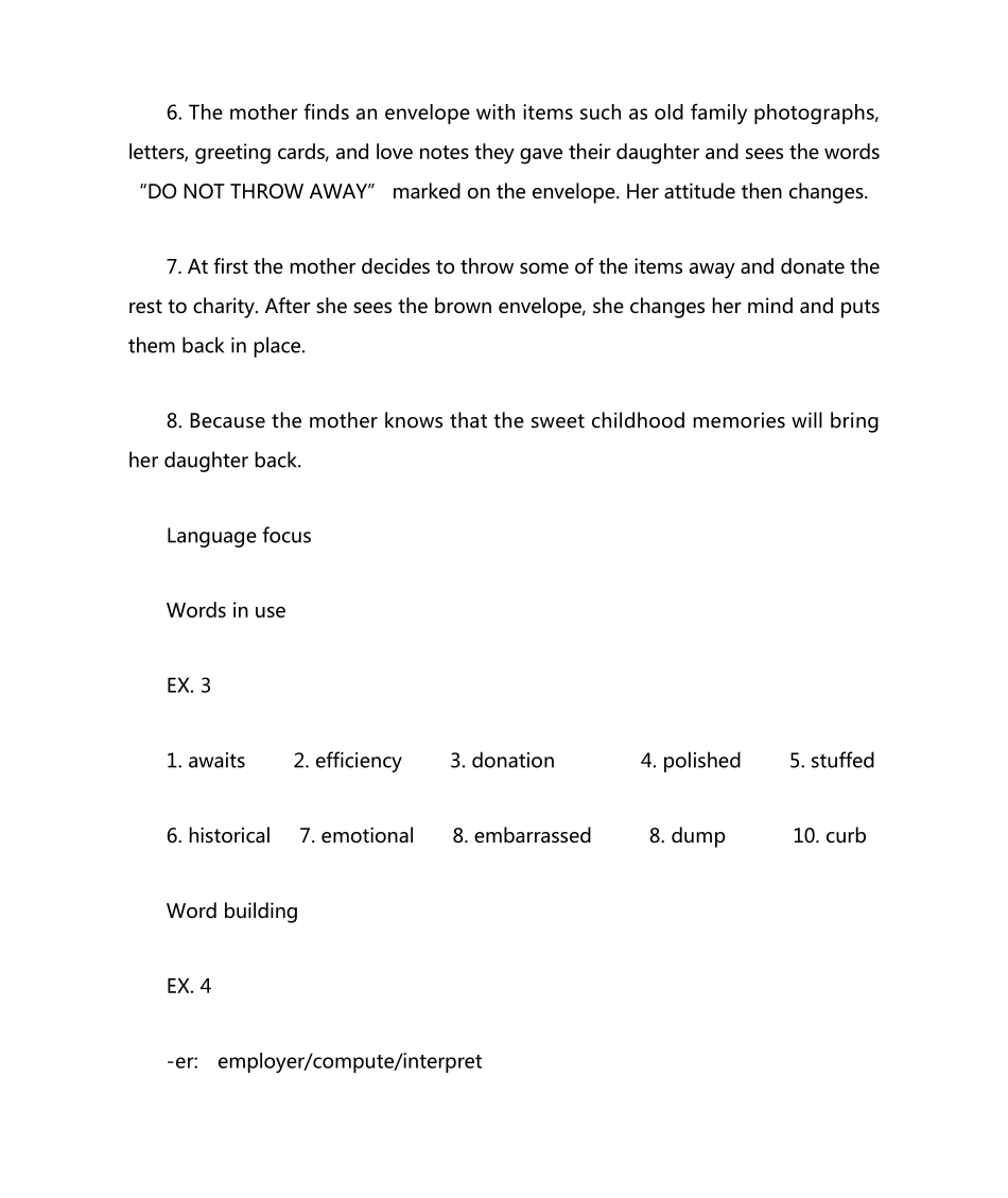 新视野大学英语(第三版)第一册Unit2读写教程A child’s clutter awaits精品_第2页