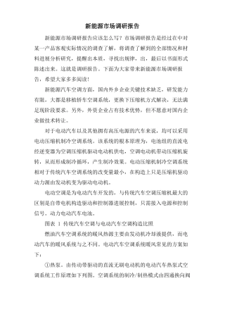新能源市场调研报告