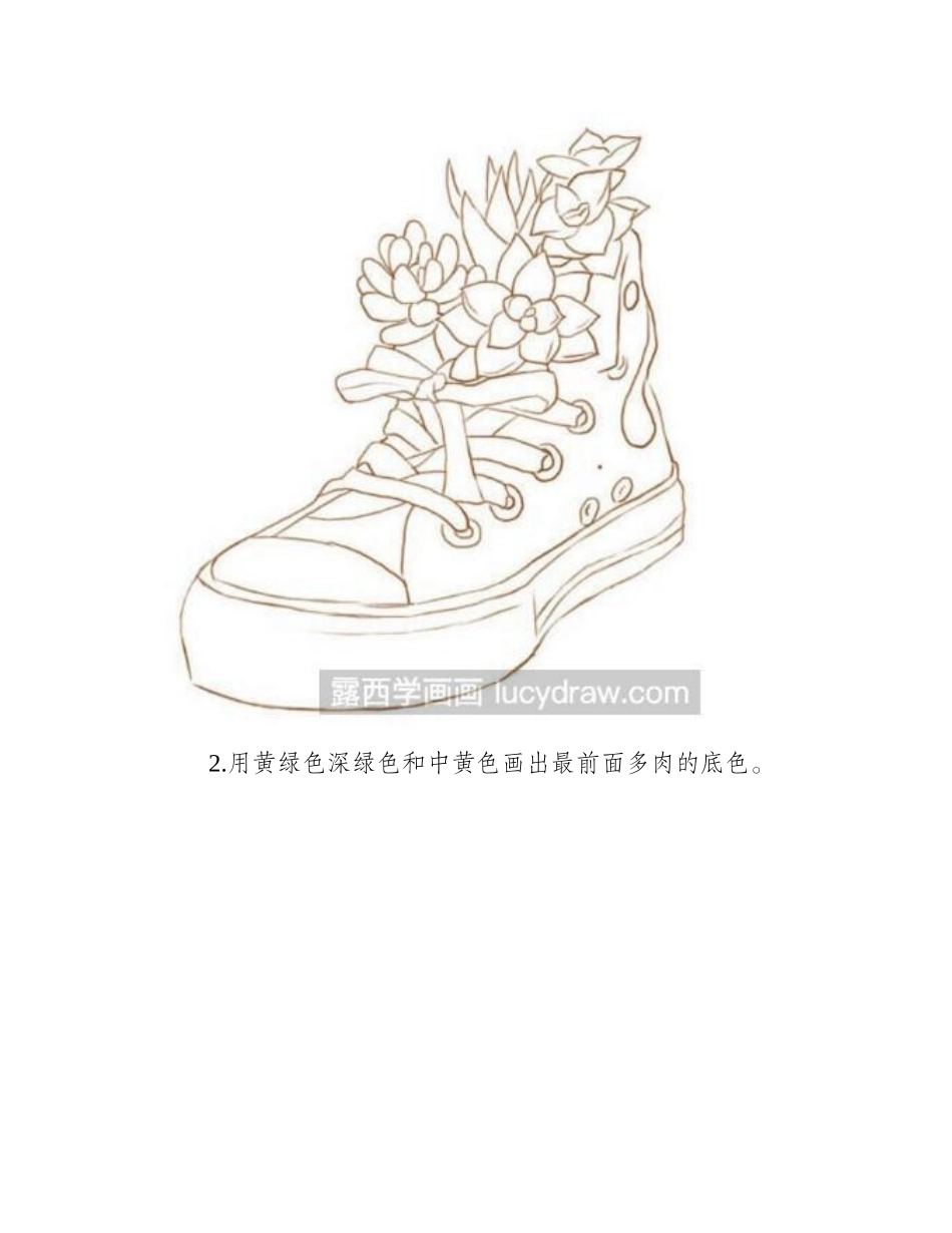 鞋子多肉彩铅教程彩铅画教程_第2页