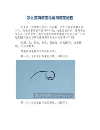 怎么画简笔画乌龟简笔画教程