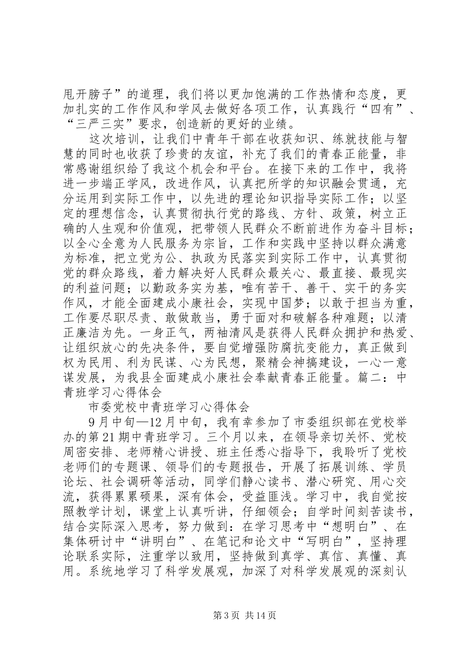 参加青年干部座谈会心得体会汇报_第3页