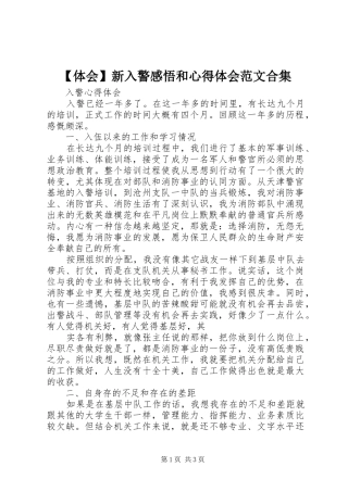 【体会】新入警感悟和心得体会范文合集_3