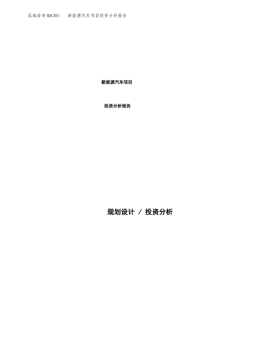 新能源汽车项目投资分析报告 (3)_第1页