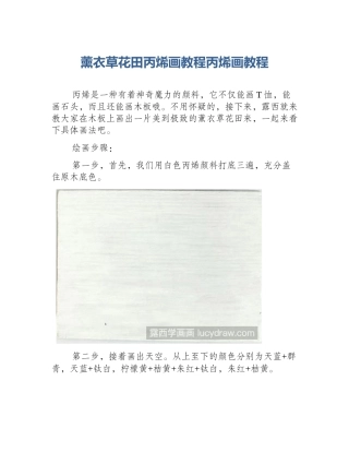 薰衣草花田丙烯画教程丙烯画教程