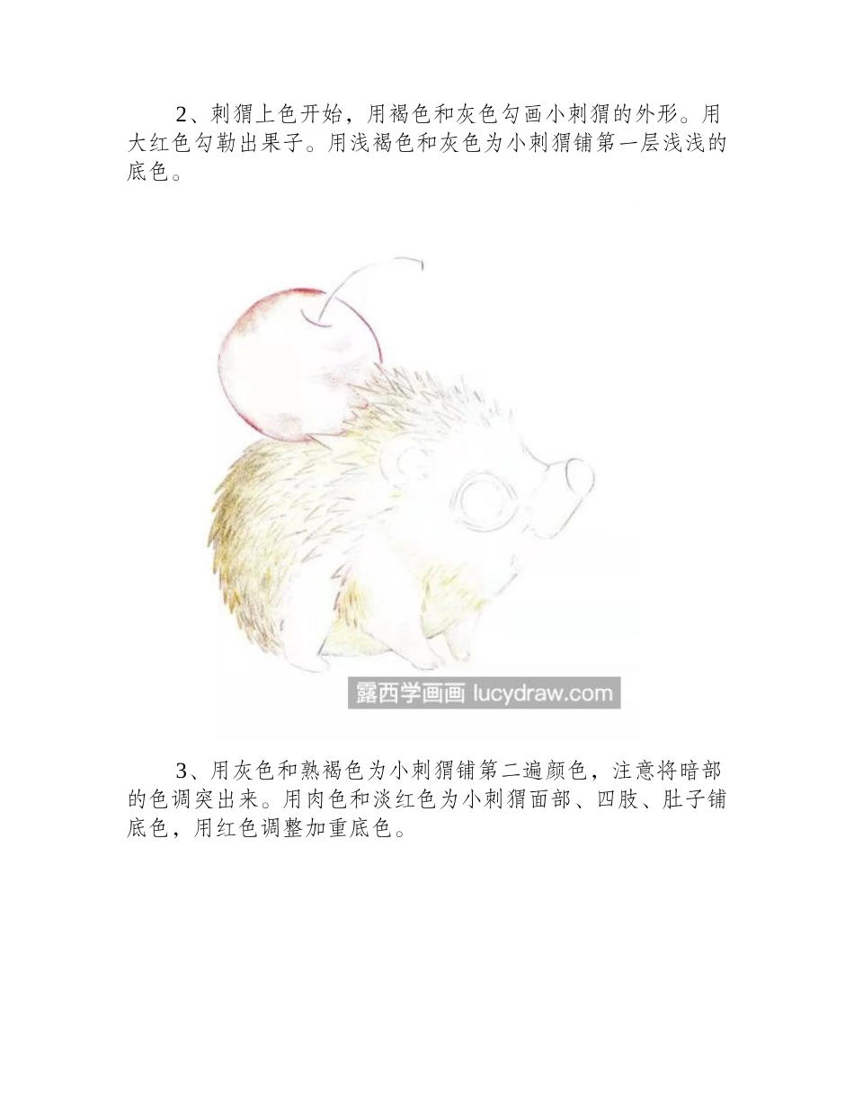 小刺猬怎么画_上色步骤有哪些_儿童画教程_第2页