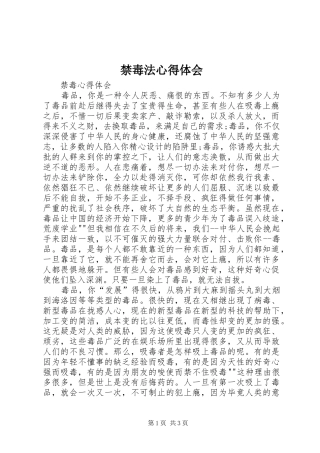 禁毒法心得体会