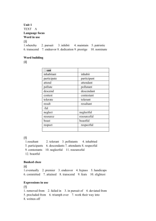 新视野大学英语(第三版)读写教程3课后答案 