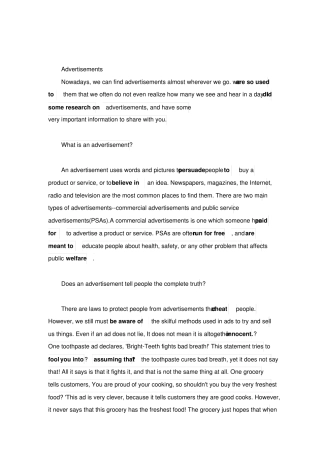 译林牛津版高一英语必修4Unit1Advertising电子文本、课文注释及翻译