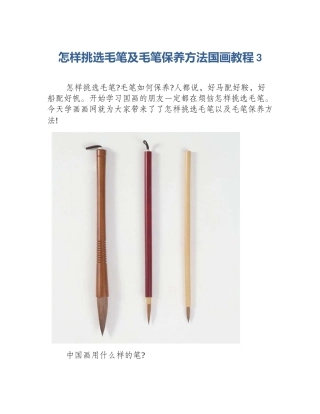 怎样挑选毛笔及毛笔保养方法国画教程3