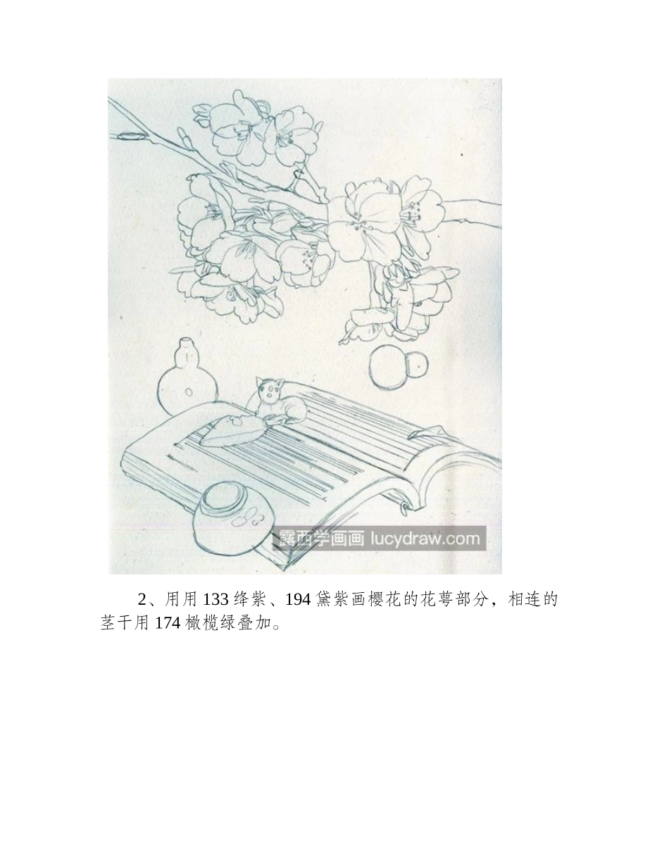 早春樱花怎么画_彩铅绘画流程是什么_彩铅画教程_第2页