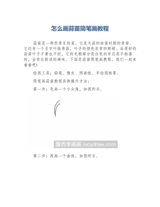 怎么画蒜苗简笔画教程