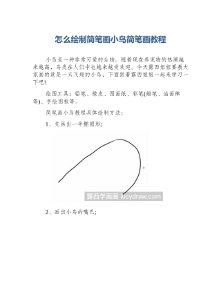 怎么绘制简笔画小鸟简笔画教程