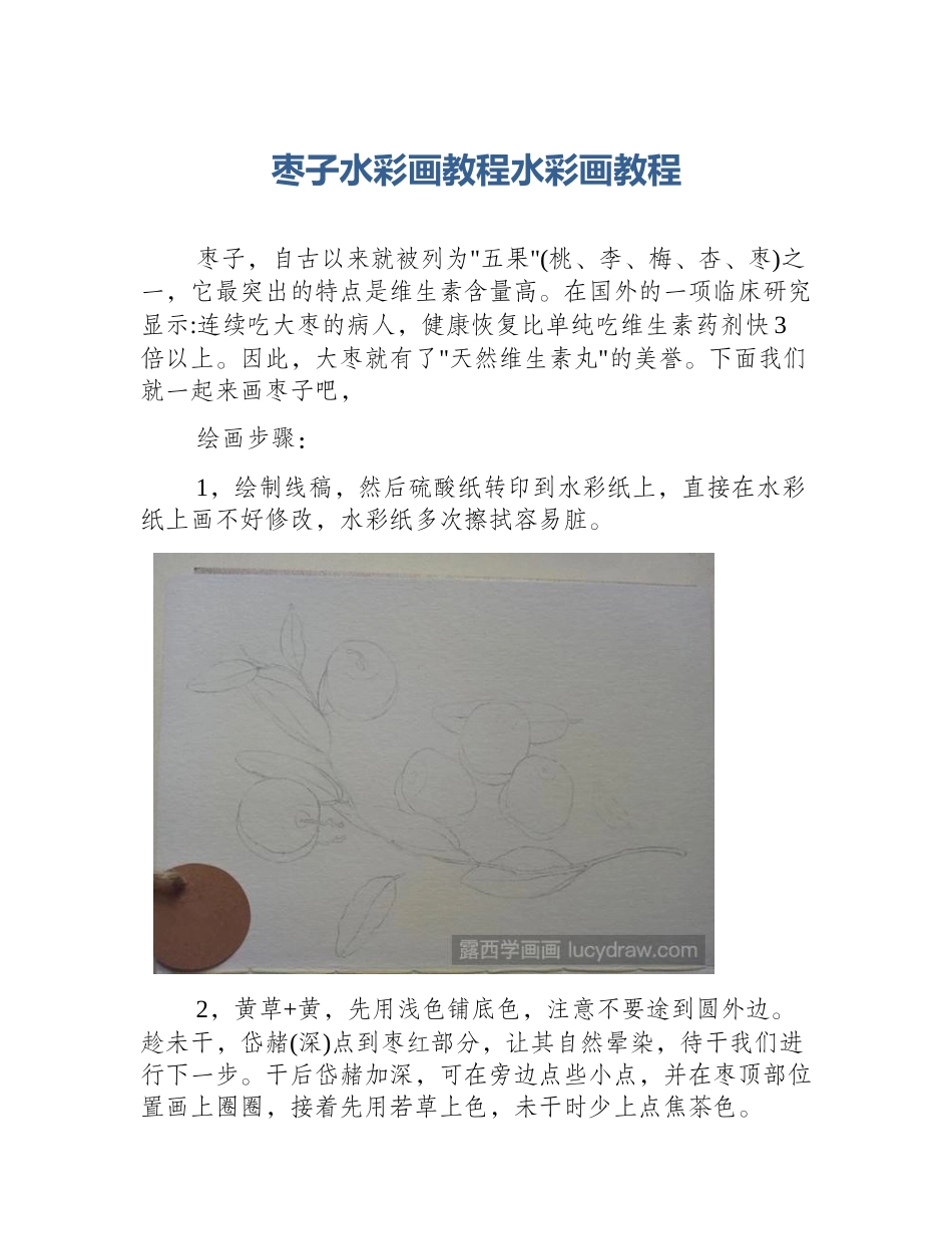 枣子水彩画教程水彩画教程_第1页