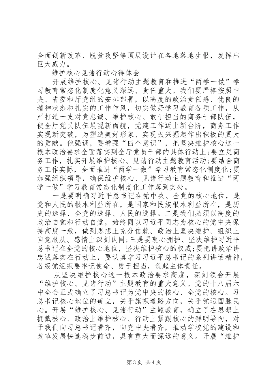两学一做维核心见诸行动心得体会个人_第3页