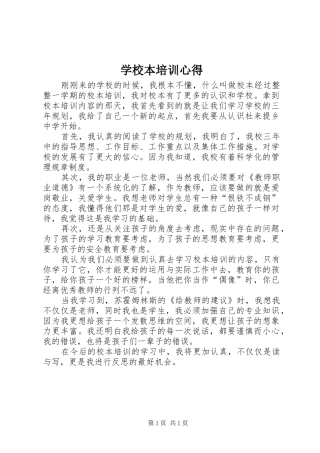 学校本培训心得