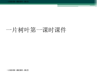 一片树叶第一课时课件