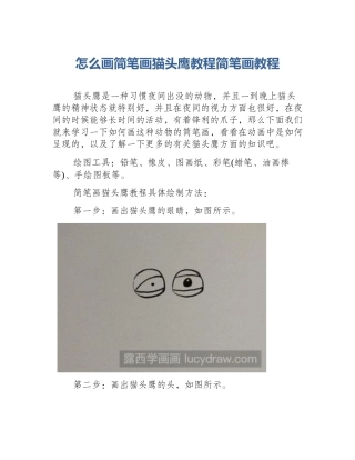 怎么画简笔画猫头鹰教程简笔画教程