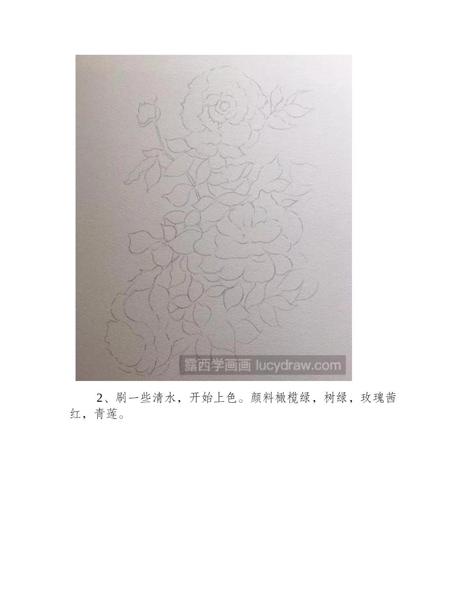 紫色月季花怎么画水彩画教程_第2页