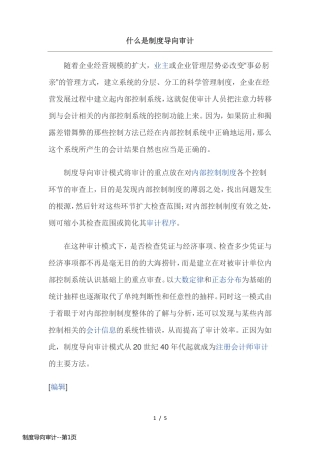 制度导向审计
