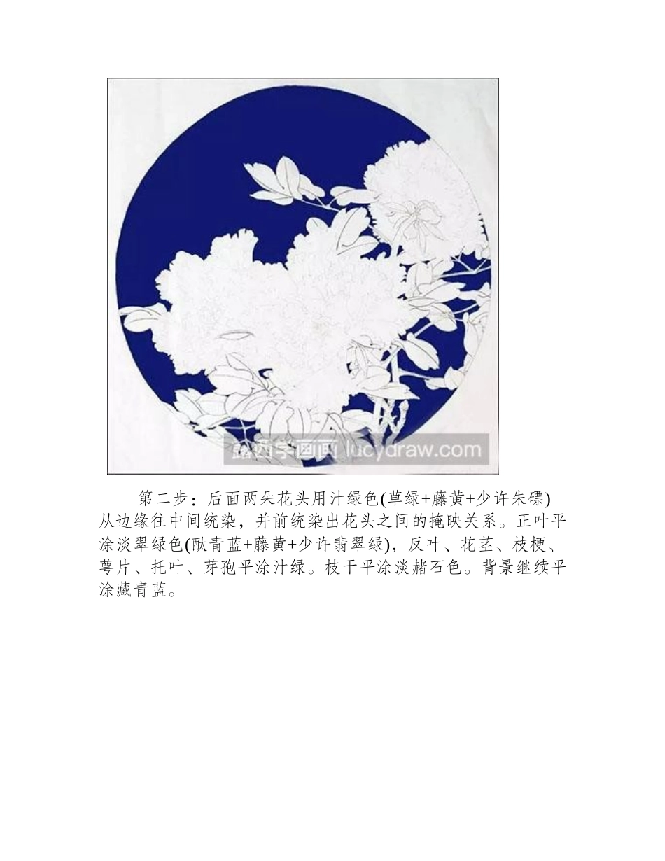 怎么给牡丹（豆绿）设色工笔画教程_第2页