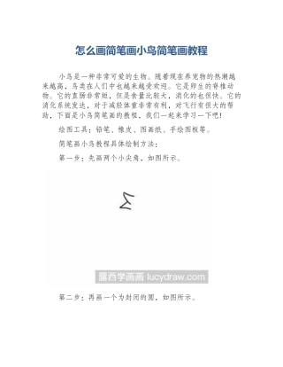 怎么画简笔画小鸟简笔画教程