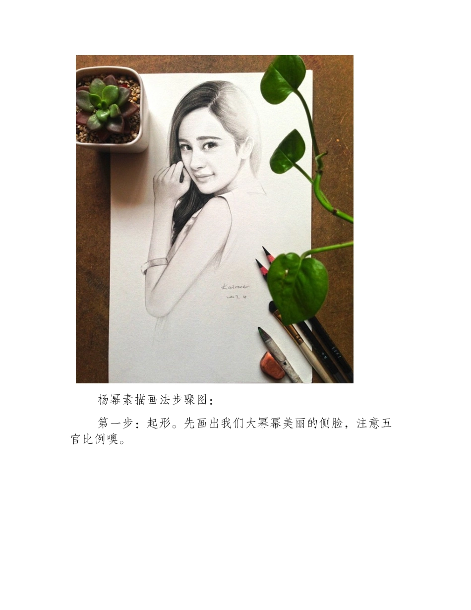 杨幂素描画法步骤图素描教程_第2页
