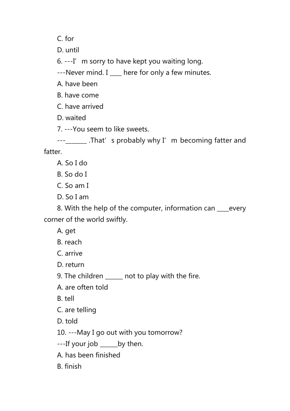 中考单选练习题100题1含答案 _第2页