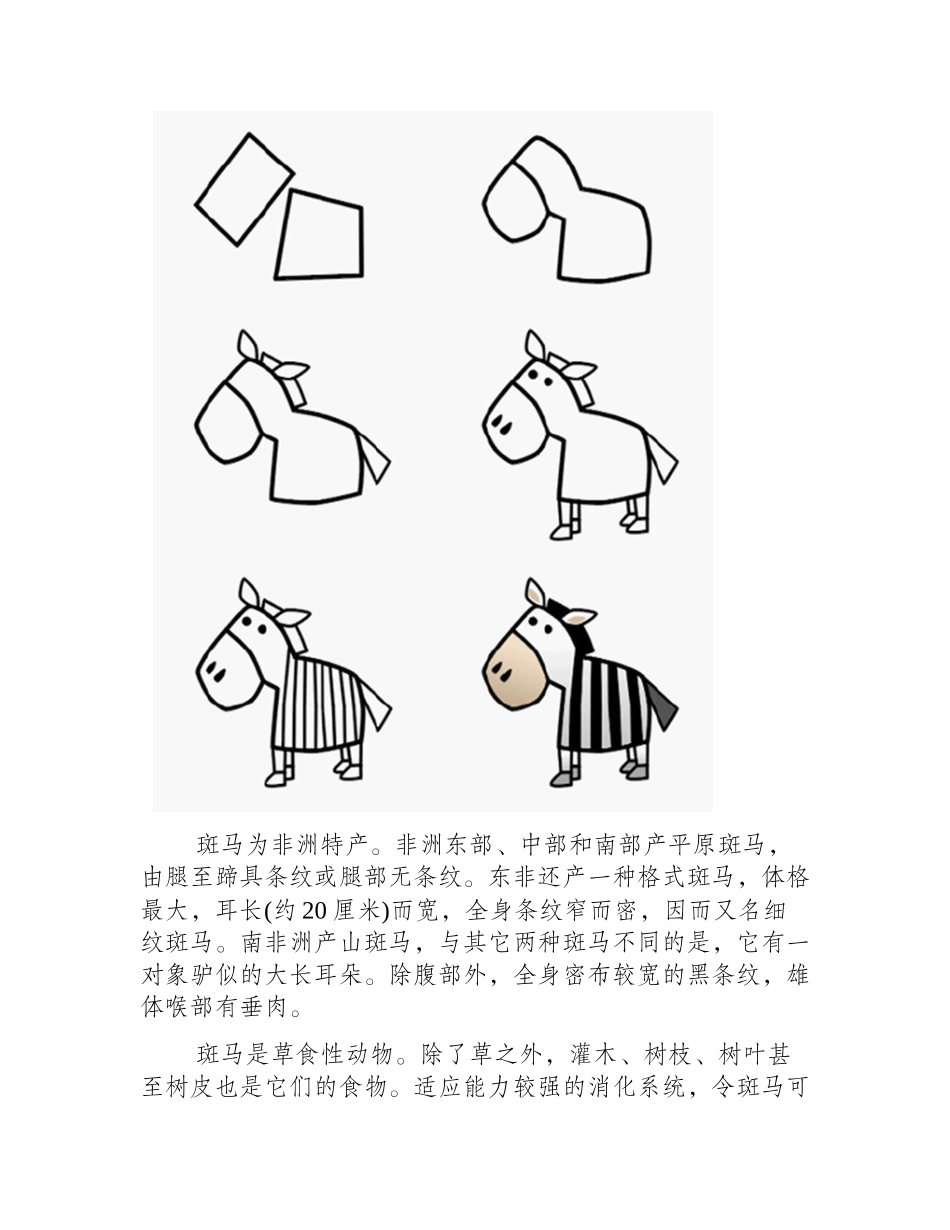 小斑马的简笔画简笔画作品1_第2页