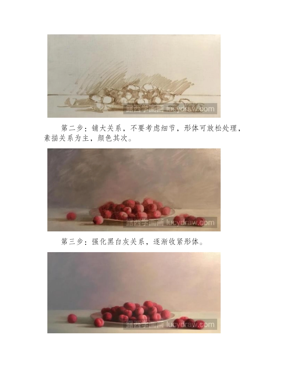 油画教程：给自己画一盘樱桃吧油画教程_第2页