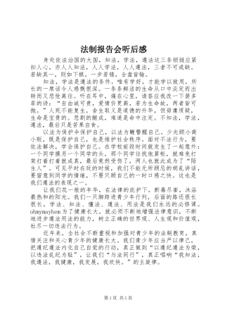 法制报告会听后感
