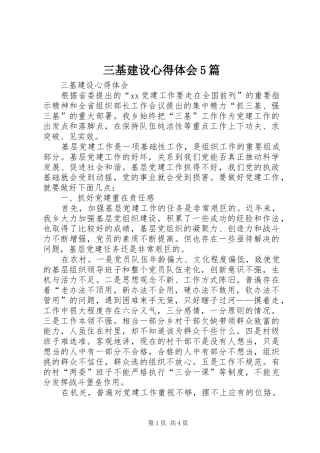 三基建设心得体会5篇