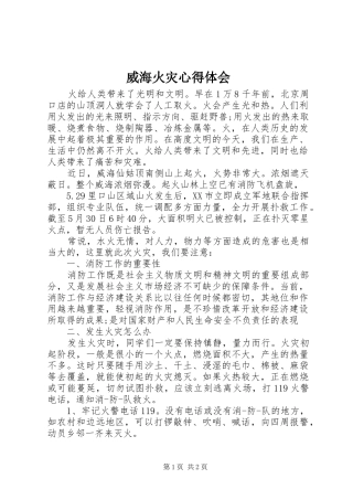 威海火灾心得体会