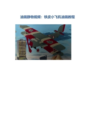 油画静物视频：铁皮小飞机油画教程