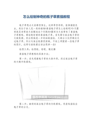 怎么绘制神奇的瓶子草素描教程