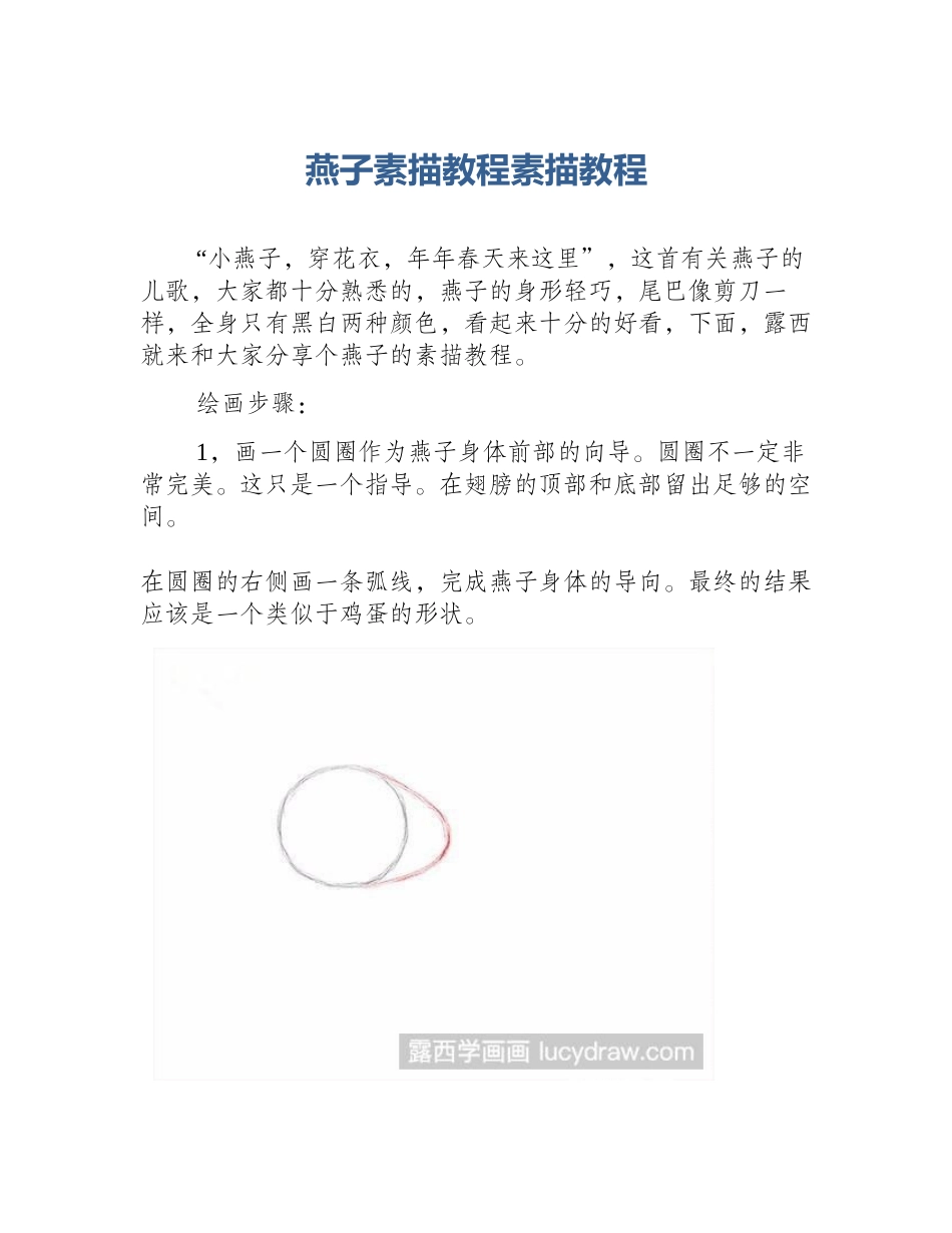 燕子素描教程素描教程_第1页