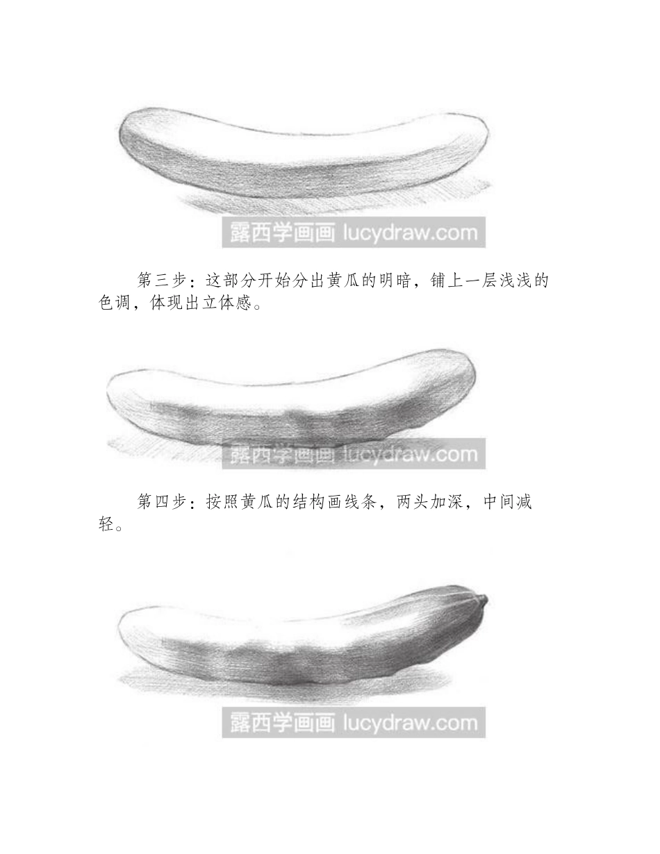 怎么画素描黄瓜素描教程_第2页