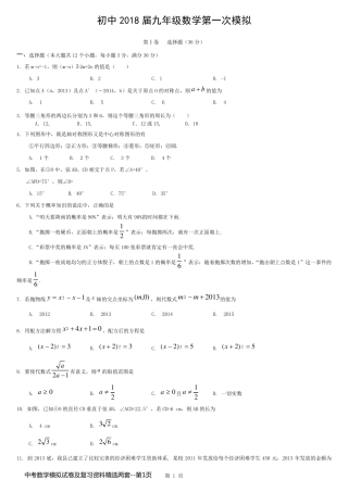 中考数学模拟试卷及复习资料精选两套