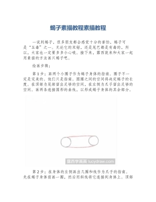 蝎子素描教程素描教程